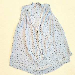 Free People Tie Neck Blouse